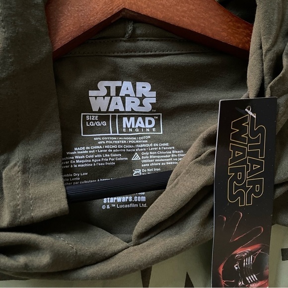 Disney Star Wars Episode VI Return of The Jedi men Hooded Tee size L NWT - Picture 9 of 11